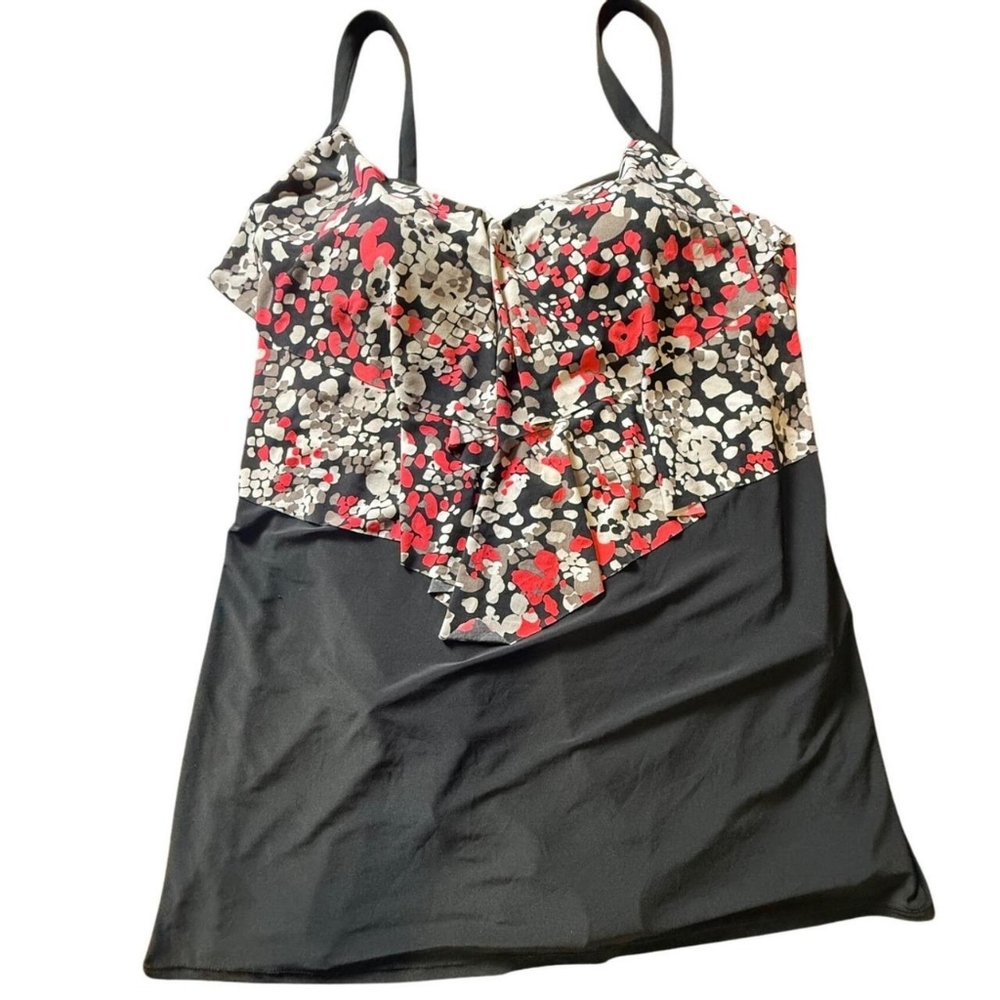 Catalina Women's Black and Red Floral  Swimsuit-one-piece